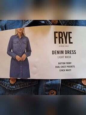 frye denim.dress Frye Women's Long Sleeve Denim Mini Dress